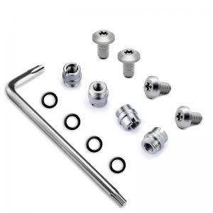 1911 Grip Screws Bushings, Torx Key, 4 O Rings, Stainless Steel Silver, Standard bushing