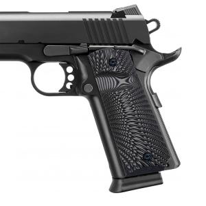 BZ GRIPS 1911 Full Size G10 Gun Grips, Sunburst Texture,Grey/Black