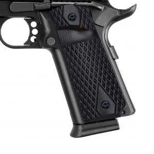 BZ GRIPS 1911 Full Size G10 Gun Grips Big Scoop Texture Fit for Most Government Commander 1911 Pistol H1-DM2-Black