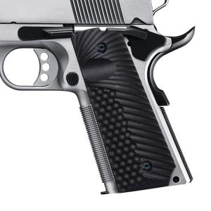 BZ GRIPS 1911 Grips G10 Full Size Government Ambi Safety Cut Custom OPS Eagle Wing Texture H1 A-black color