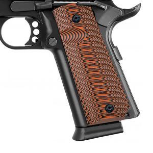 BZ GRIPS 1911 Grips G10 Full Size Government Ambi Safety Cut Custom Claw Mark Texture H1-XG - orange/black