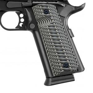 BZ GRIPS 1911 Grips G10 Full Size Government Ambi Safety Cut Custom Claw Mark Texture H1-XG - Green/black