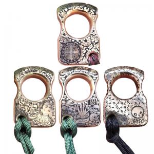 Custom Engraved EDC Knuckle Survival Escape Tool Metal Keychain Ring for Camping